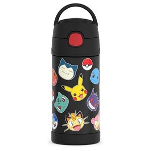 Pokémon THERMOS FUNTAINER 12 Ounce Stainless Steel Kids Straw Bottle